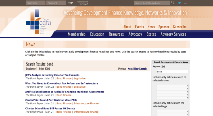 The Council of Development Finance Agencies